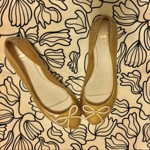 MEL BY MELISSA GOLD GLITTER POP IV BALLET FLATS